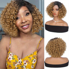 Short Kinky Curly Lace Front Wigs 4 1 Lace Front Hair Wigs Synthetic Fiber