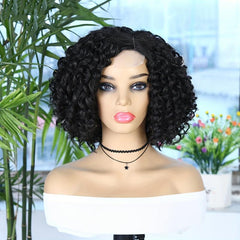 Short Kinky Curly Lace Front Wigs 4 1 Lace Front Hair Wigs Synthetic Fiber