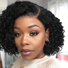 Short Kinky Curly Lace Front Wigs 4 1 Lace Front Hair Wigs Synthetic Fiber