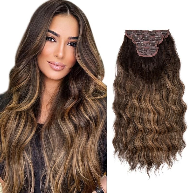Curly Wavy Clip In Hair Extension 4pcs Set
