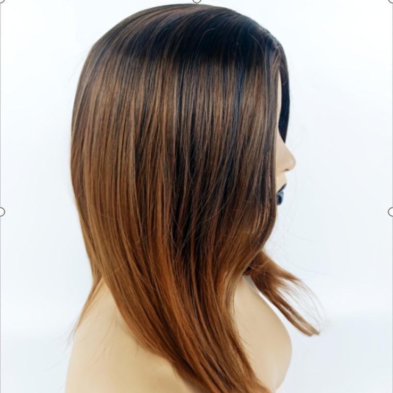 Ombre Shoulder Length Straight Hair Wigs Synthetic Hair Replacement Wigs