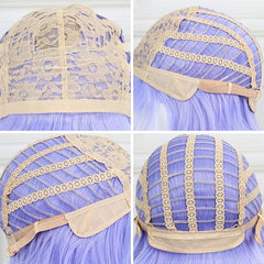 Light Purple Bob Straight Wig for Cosplay Party