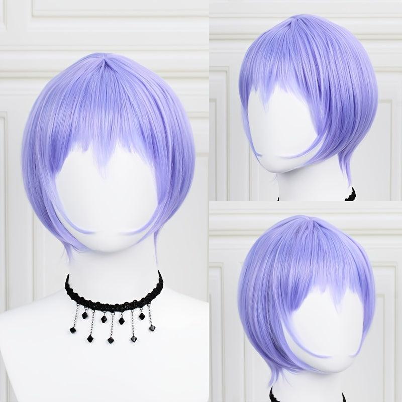 Light Purple Bob Straight Wig for Cosplay Party
