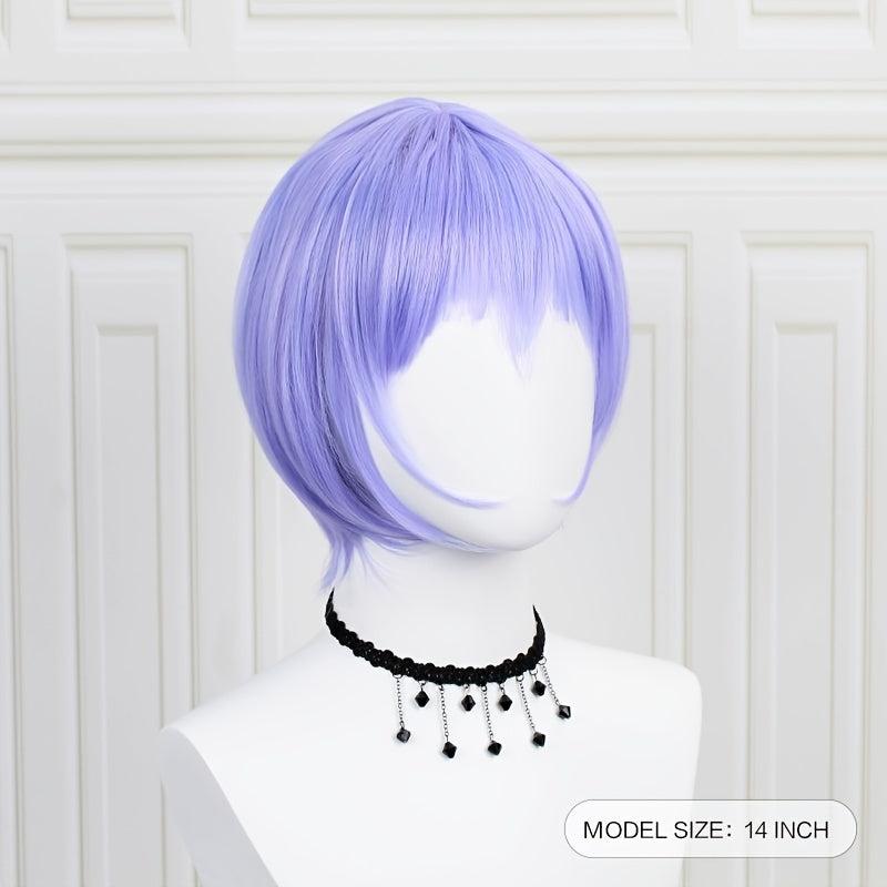 Light Purple Bob Straight Wig for Cosplay Party