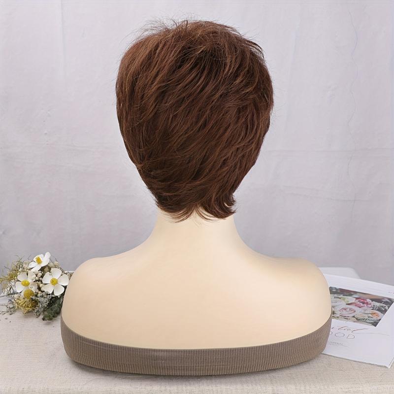 Short Pixie Cut Hair Wigs For Women Straight Synthetic Rose Net Hair Wigs