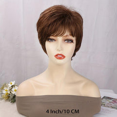 Short Pixie Cut Hair Wigs For Women Straight Synthetic Rose Net Hair Wigs