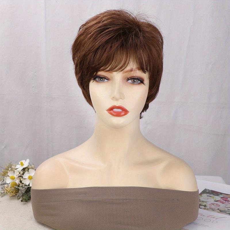 Short Pixie Cut Hair Wigs For Women Straight Synthetic Rose Net Hair Wigs