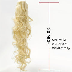 76 2 Cm Long Body Wave Ponytail Extensions Claw Clip In Wavy Ponytail Extensions
