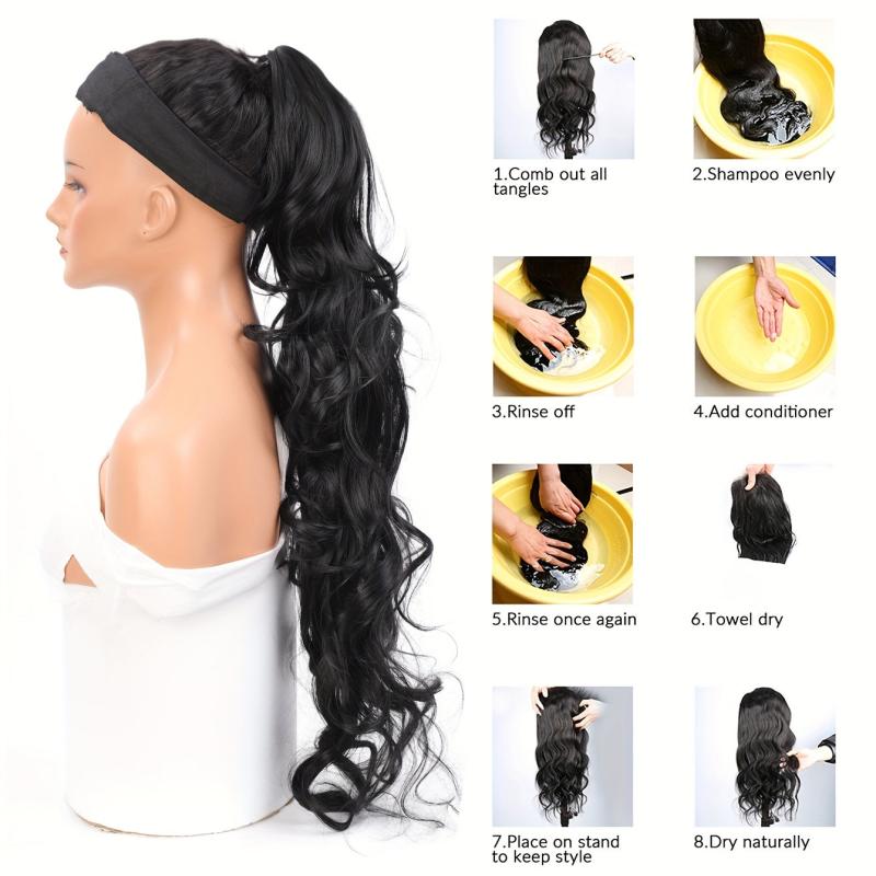 76 2 Cm Long Body Wave Ponytail Extensions Claw Clip In Wavy Ponytail Extensions