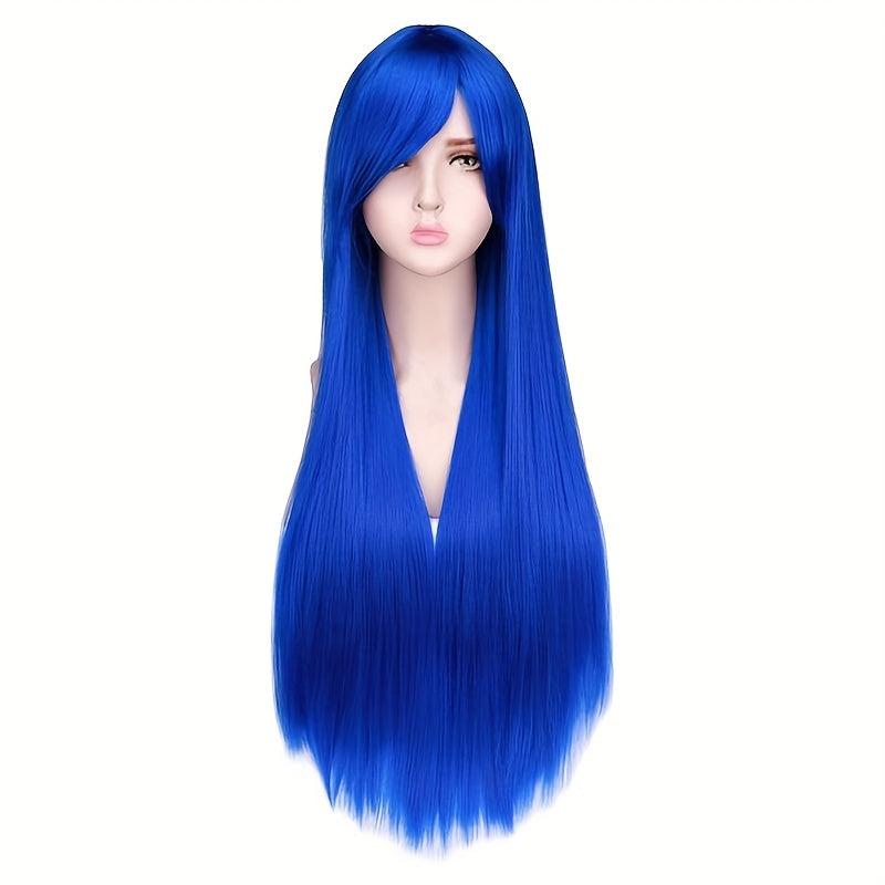 Long Straight Synthetic Wig With Bangs Heat Resistant For Halloween Cosplay