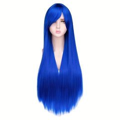 Long Straight Synthetic Wig With Bangs Heat Resistant For Halloween Cosplay