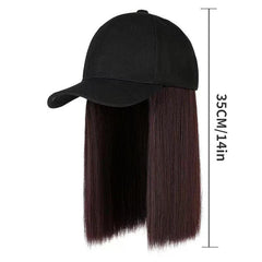 Natural Medium Long Straight Synthetic Wig Heat Resistant