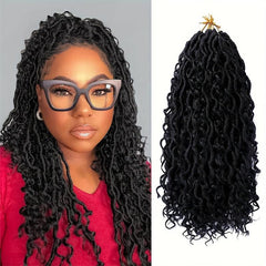 Goddess Locs Crochet Hair Extensions 25.4-55.88 cm River Locs Curly Faux Locs