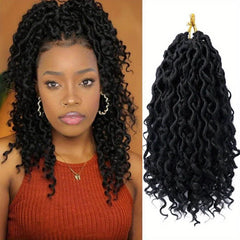 Goddess Locs Crochet Hair Extensions 25.4-55.88 cm River Locs Curly Faux Locs