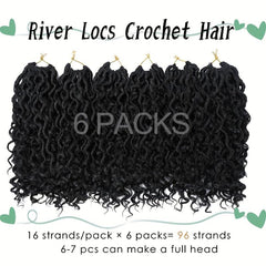 Goddess Locs Crochet Hair Extensions 25.4-55.88 cm River Locs Curly Faux Locs