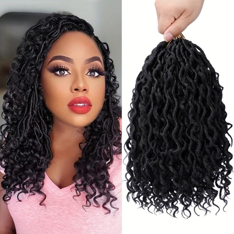 Goddess Locs Crochet Hair Extensions 25.4-55.88 cm River Locs Curly Faux Locs