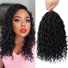 Goddess Locs Crochet Hair Extensions 25.4-55.88 cm River Locs Curly Faux Locs