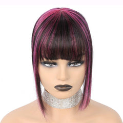 Human Hair Toppers with Bangs for Women Clip In Bangs Hair Pieces