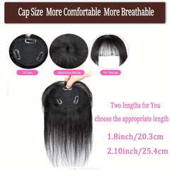 Human Hair Toppers with Bangs for Women Clip In Bangs Hair Pieces