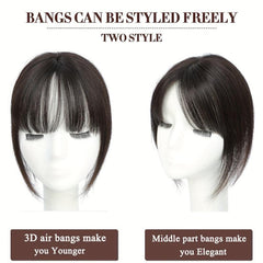 Human Hair Toppers with Bangs for Women Clip In Bangs Hair Pieces