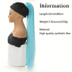 Long Straight Ponytail Extension Synthetic Hair Clip In Ponytail