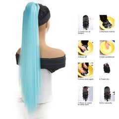 Long Straight Ponytail Extension Synthetic Hair Clip In Ponytail