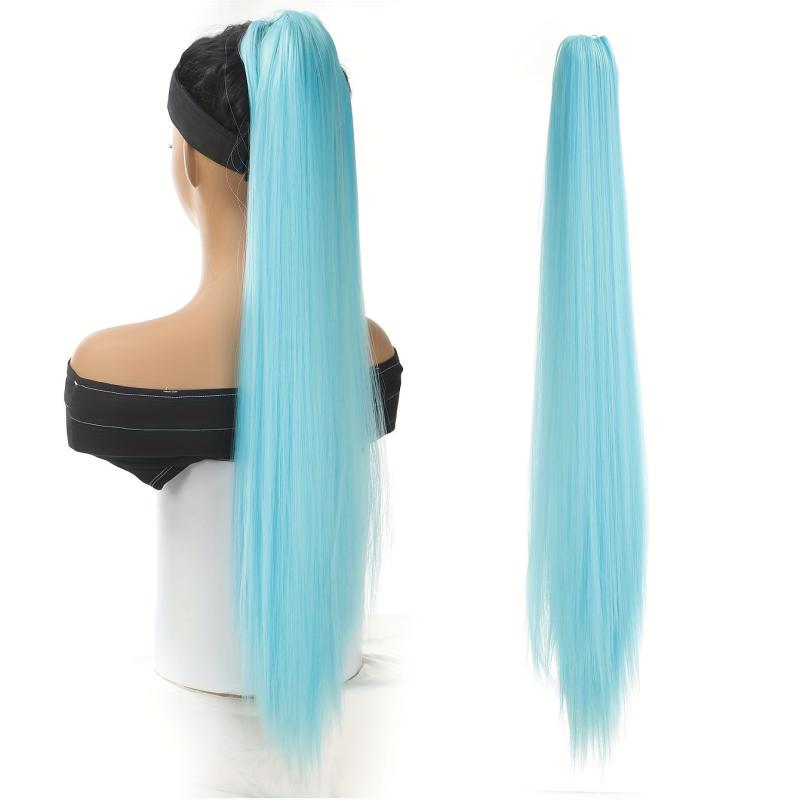 Long Straight Ponytail Extension Synthetic Hair Clip In Ponytail