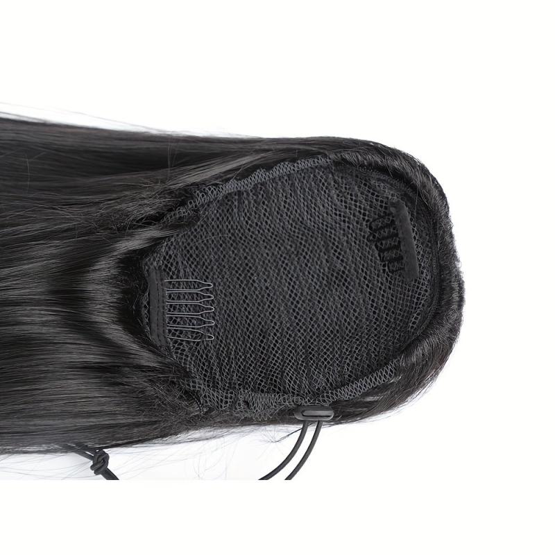 Silky Straight Synthetic Drawstring Ponytail