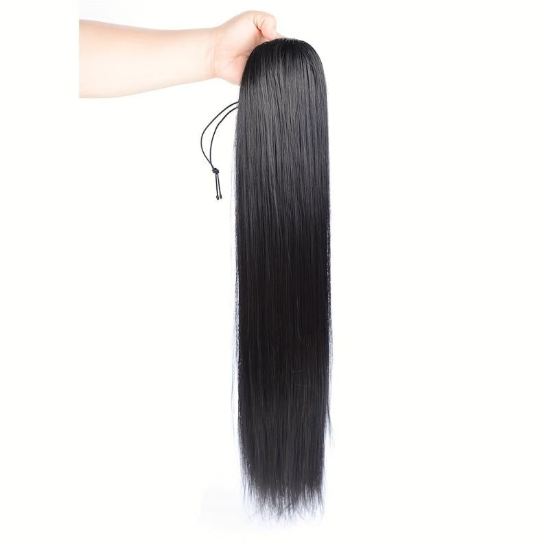 Silky Straight Synthetic Drawstring Ponytail
