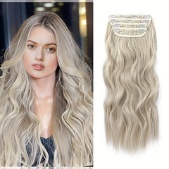4pcs Set Water Wave Hair Extensions 50 8 Cm Synthetic Clip In Hair Extensions