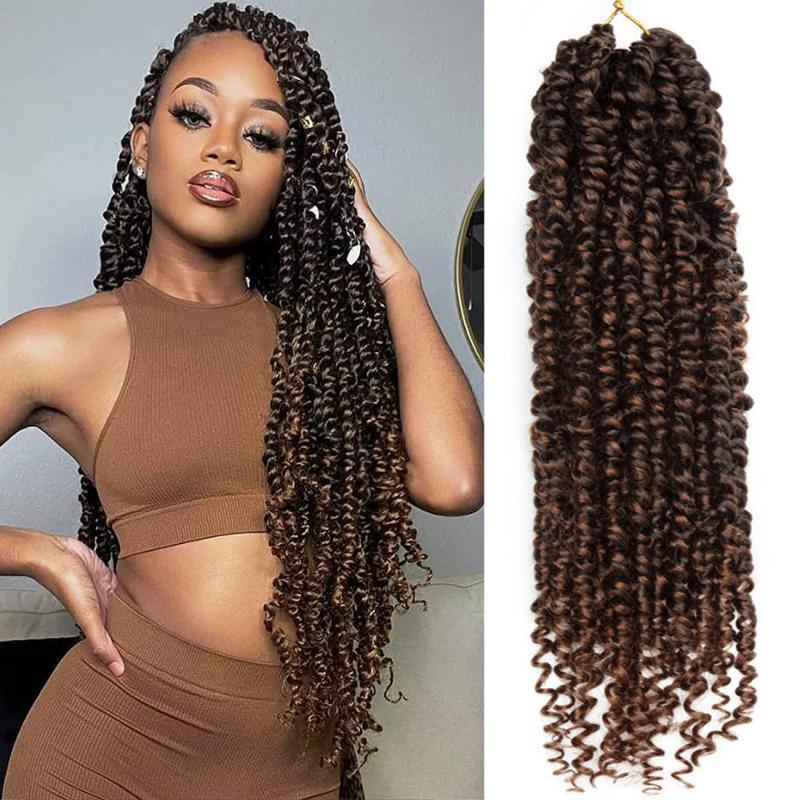 Passion Twist Hair Extensions Pre Looped Water Wave Boho Braids Crochet Hair