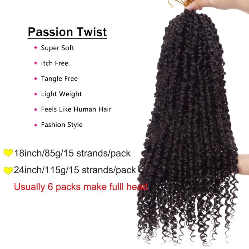Passion Twist Hair Extensions Pre Looped Water Wave Boho Braids Crochet Hair