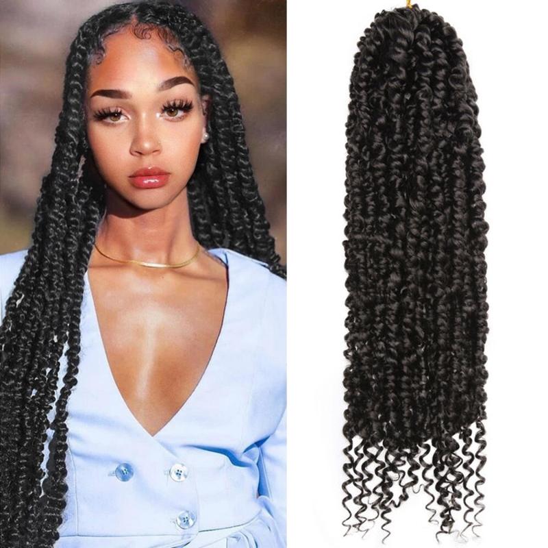 Passion Twist Hair Extensions Pre Looped Water Wave Boho Braids Crochet Hair