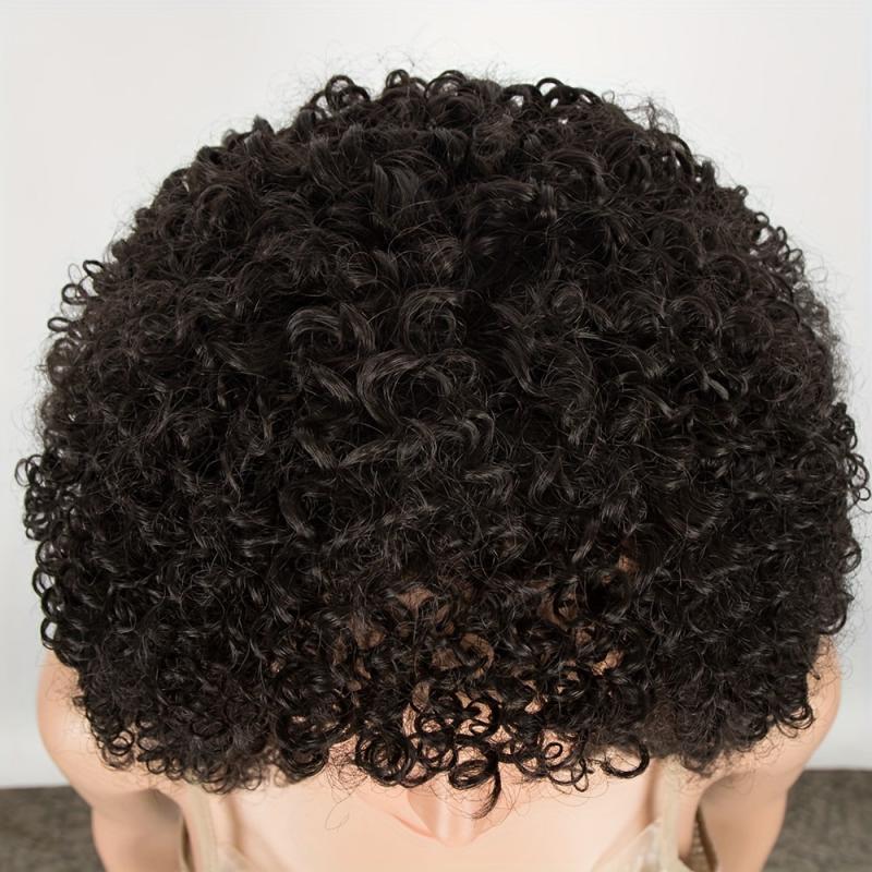 Short Curly Wig Afro Kinky Wig Ombre Brown Blonde Cosplay Wig