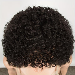 Short Curly Wig Afro Kinky Wig Ombre Brown Blonde Cosplay Wig