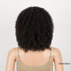 Short Curly Wig Afro Kinky Wig Ombre Brown Blonde Cosplay Wig
