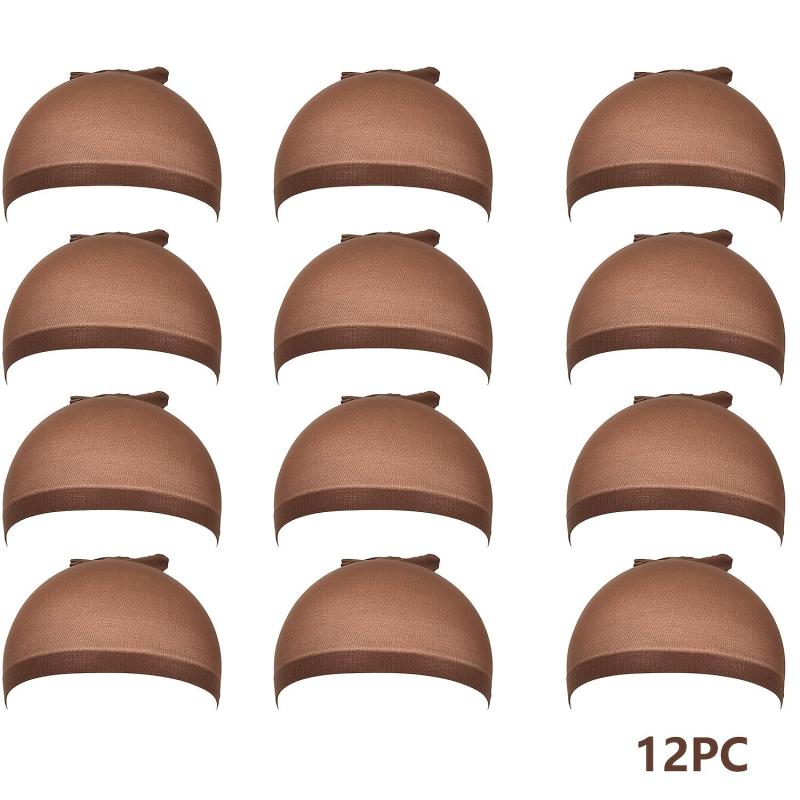 10-14pcs Breathable Stocking Wig Caps Stretchy Nylon for Women