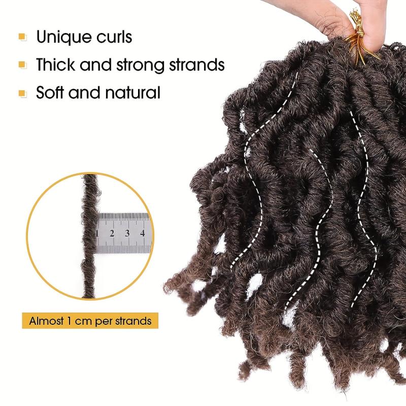 Soft Locs Pre Looped Short Faux Locs Crochet Hair 6Packs 1B 30