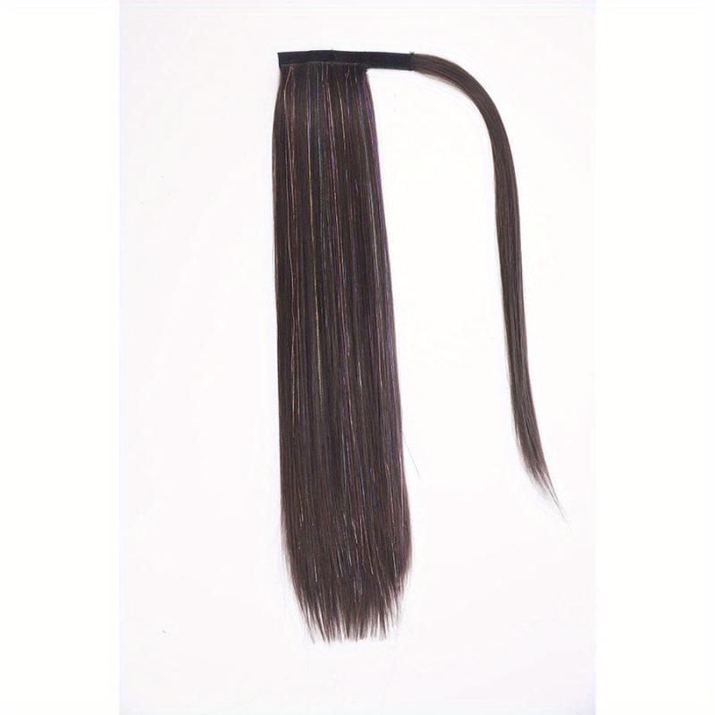 Colorful Tinsel Laser Synthetic Straight Ponytail Extensions