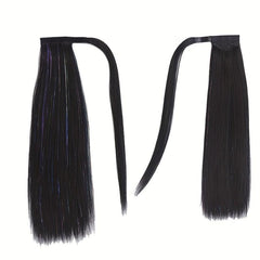 Colorful Tinsel Laser Synthetic Straight Ponytail Extensions