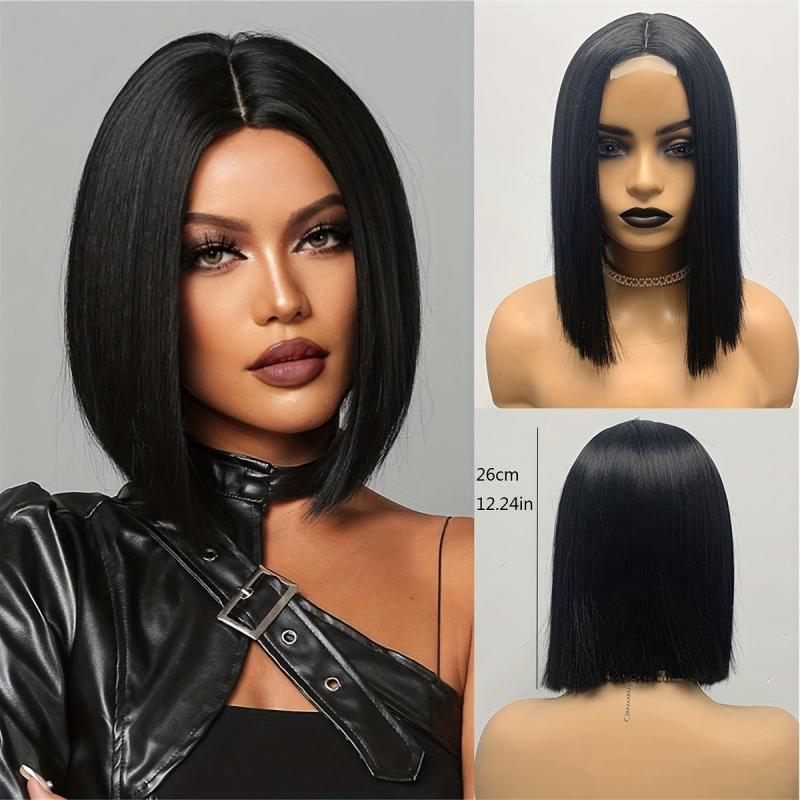 Short Straight Bob Cut Wig Synthetic Wig Heat Resistant Natural Look