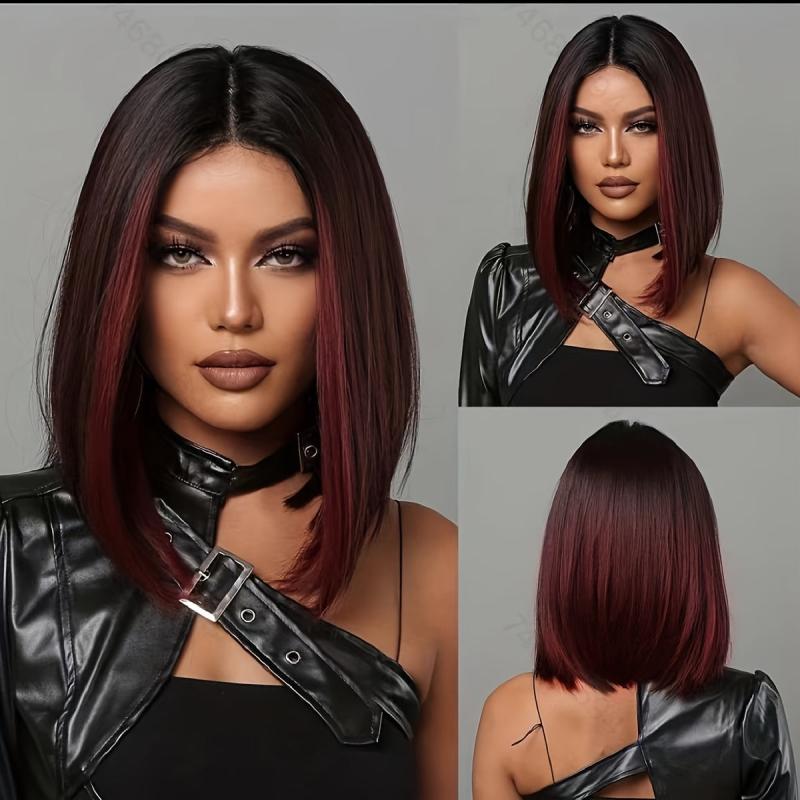 Short Straight Bob Cut Wig Synthetic Wig Heat Resistant Natural Look