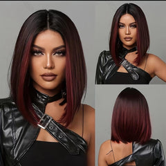Short Straight Bob Cut Wig Synthetic Wig Heat Resistant Natural Look