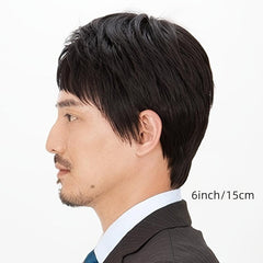 Rose Net Men's Curly Wig Rock Punk Brown Wig With Bangs