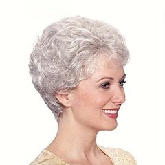 Short Straight Wig Natural Looking Synthetic Rose Net Wig