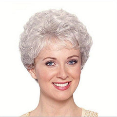 Short Straight Wig Natural Looking Synthetic Rose Net Wig