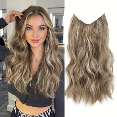 22 Inch Invisible Wire Hair Extensions Long Wave Hair Extensions