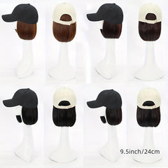 Short Bob Wig Hat Daily Hat Curly Hair Wig Female Wig Hat