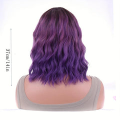 Shoulder Length Water Wave Wigs Synthetic Wigs With Bangs For Women