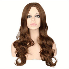 66cm Red Long Body Wave Hair Wigs for Women Synthetic Fiber Hair Wigs